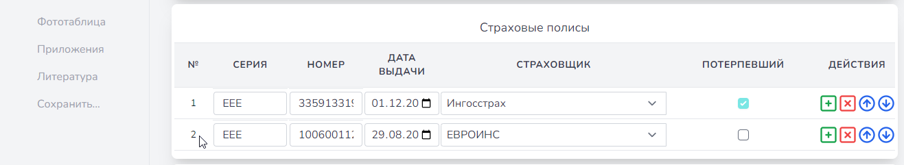 страховые полисы виновника и потерпевшего при проведении независимой технической экспертизы тс